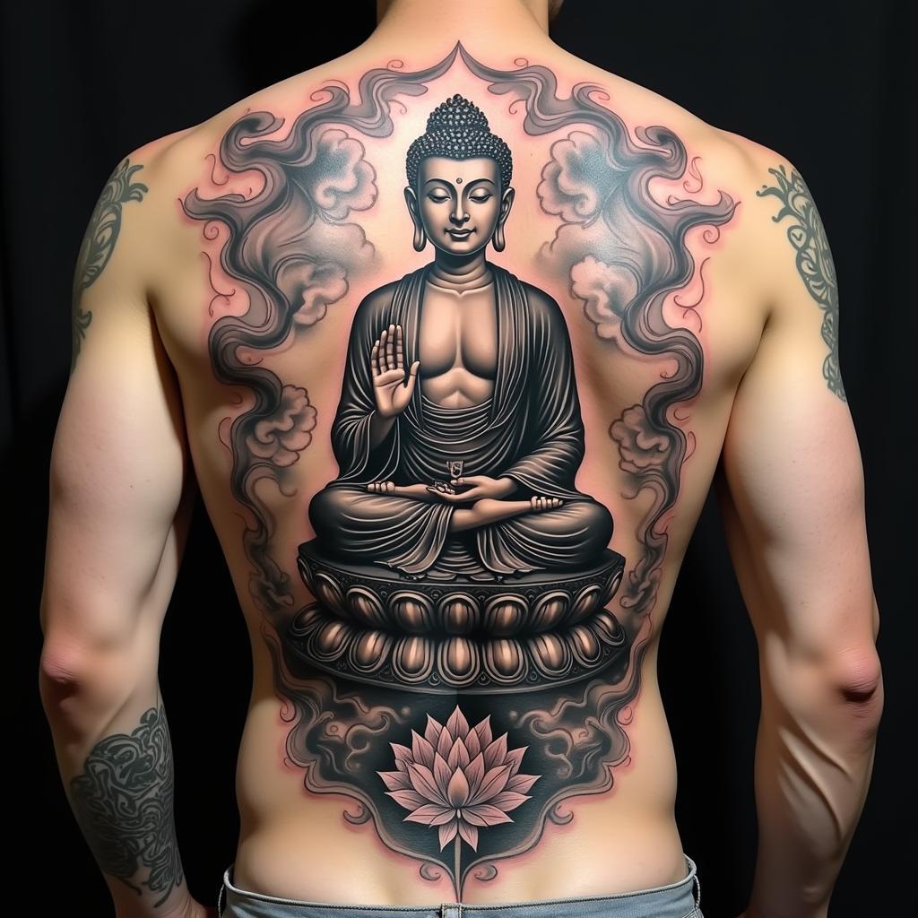 Phật Di Lặc ngồi trên đài sen