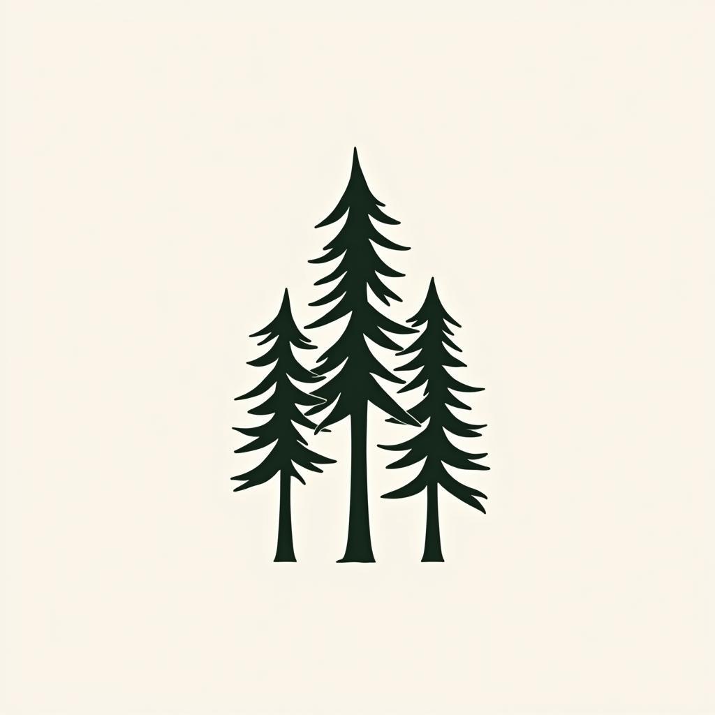 Hình xăm rừng thông minimalist thể hiện sự thanh lịch và phong cách hiện đại