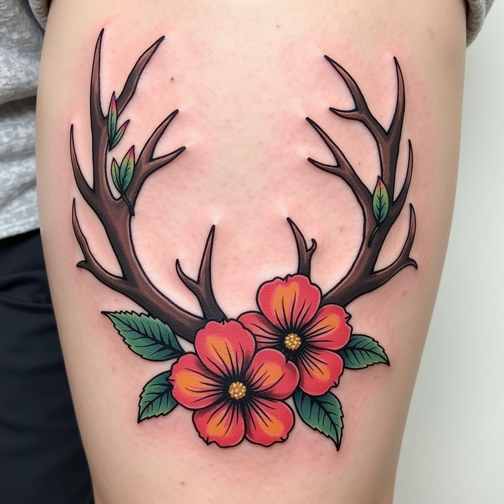 Sừng Hươu Tattoo: Biểu tượng, Vị trí & Mẫu Độc Đáo 7 hinh xam sung huou y nghia tai sinh 67beb2 1