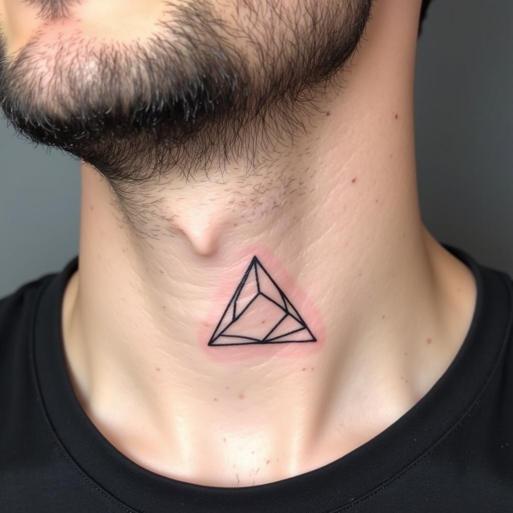 Hình xăm tam giác cổ nam, phong cách minimalist