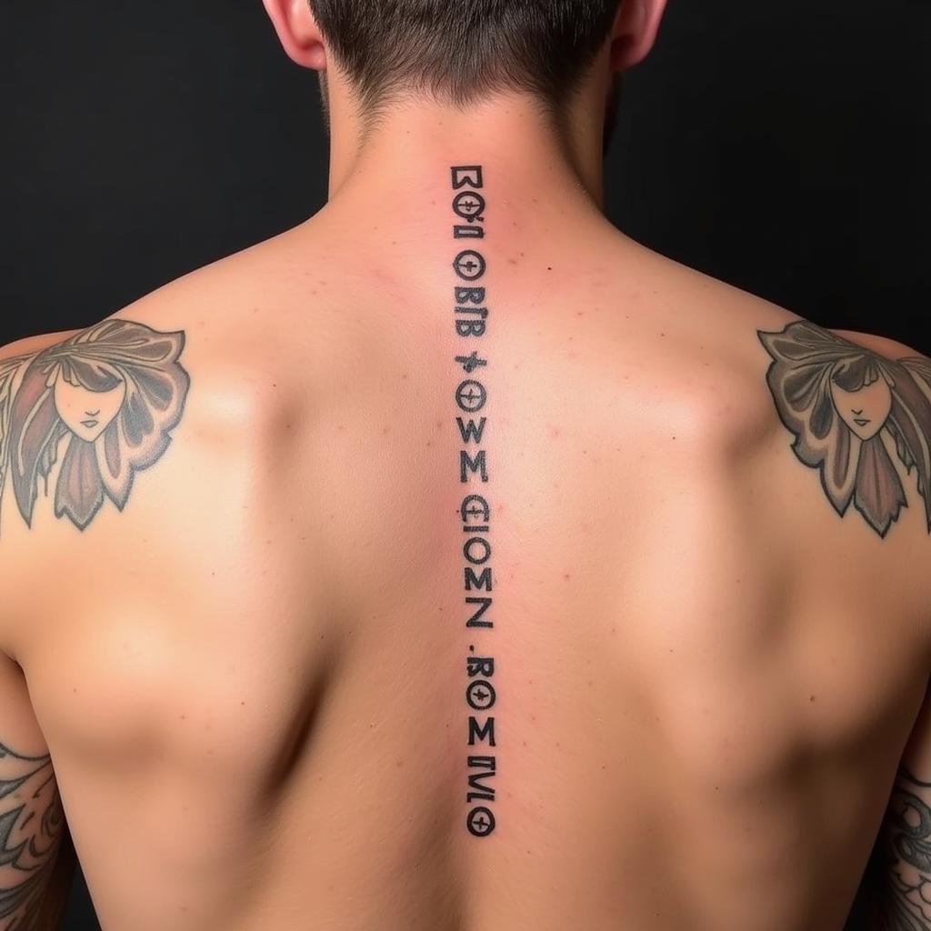 Hình xăm tên con trai Brooklyn và Romeo ở sau lưng David Beckham, thể hiện tình yêu gia đình sâu sắc