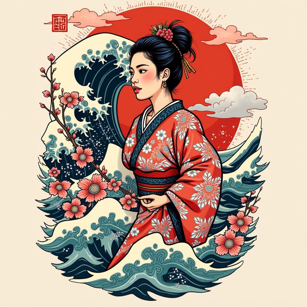 Hình xăm thiềm thừ theo phong cách Irezumi Nhật Bản truyền thống