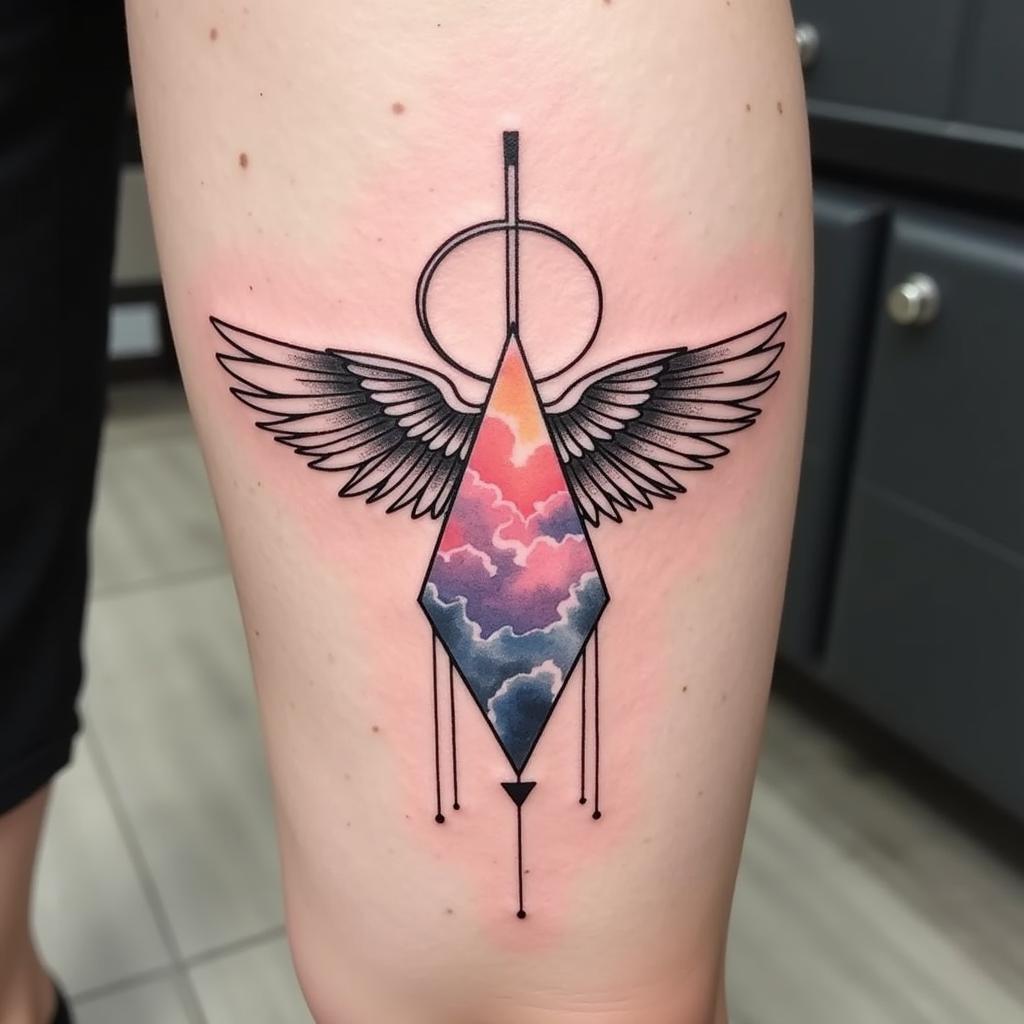 Hinh xam thien than sa nga phong cach hien dai duoc gioi tre ua chuong