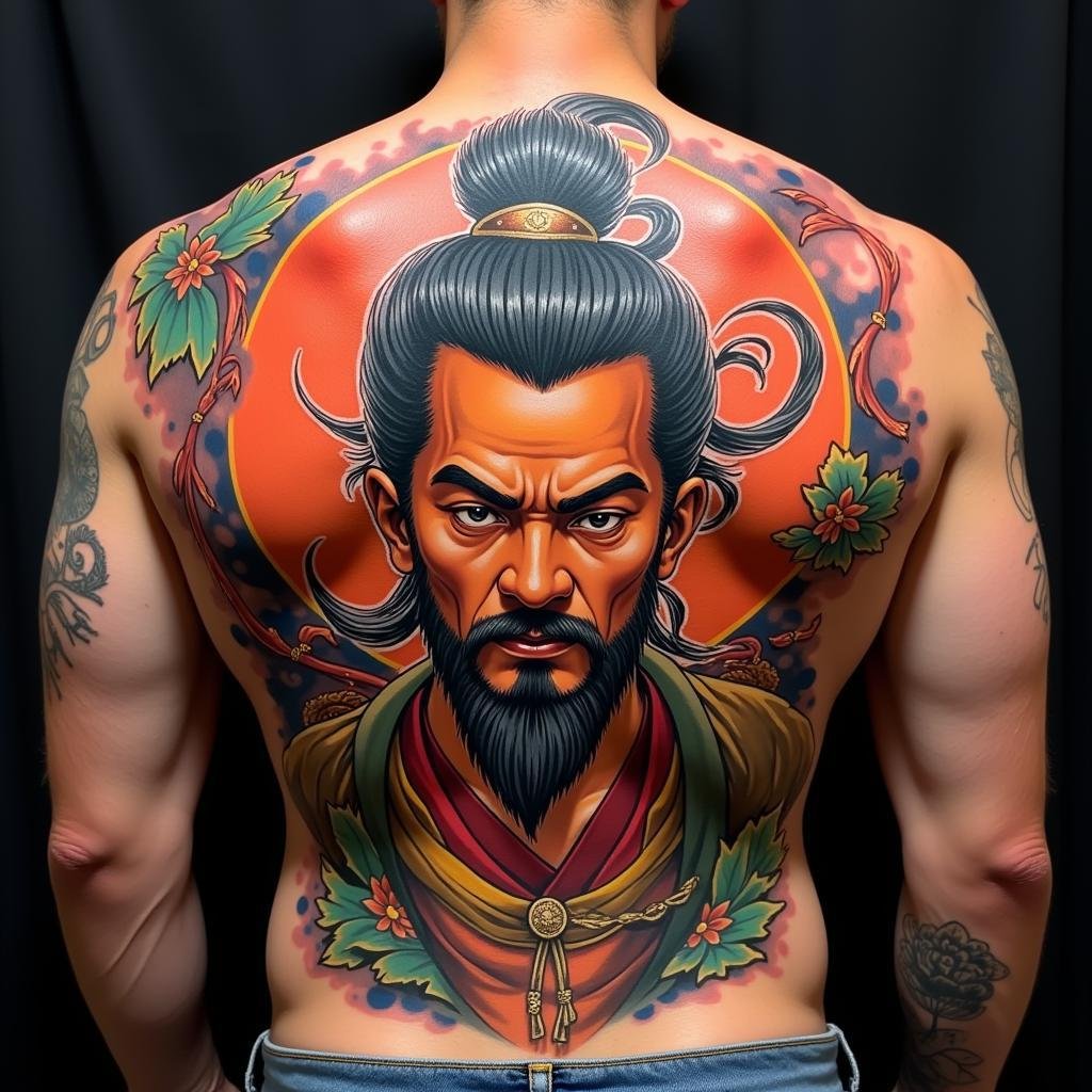 Hình xăm Tôn Ngộ Không full lưng: Tuyệt tác nghệ thuật và ý nghĩa tâm linh độc đáo 2 hinh xam ton ngo khong full lung mau sac song dong 67baef 1