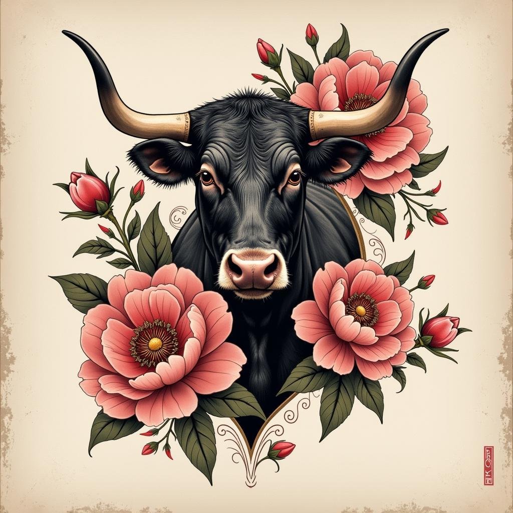 hinh xam trau than tai hoa mau don quy phai 67c03a 1