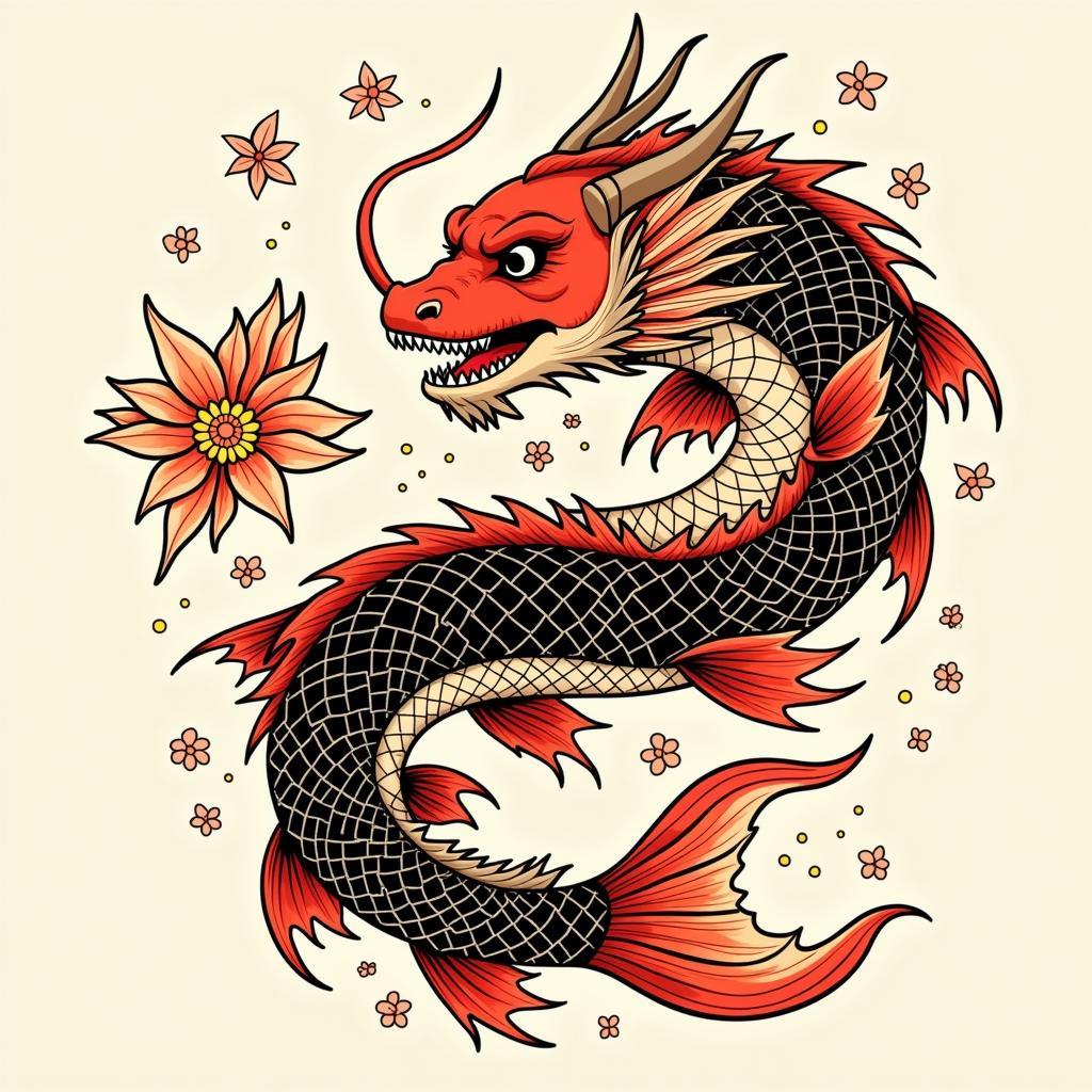 Hinh xam Truong Thuan va ca chep hoa rong mang lai may man thanh cong