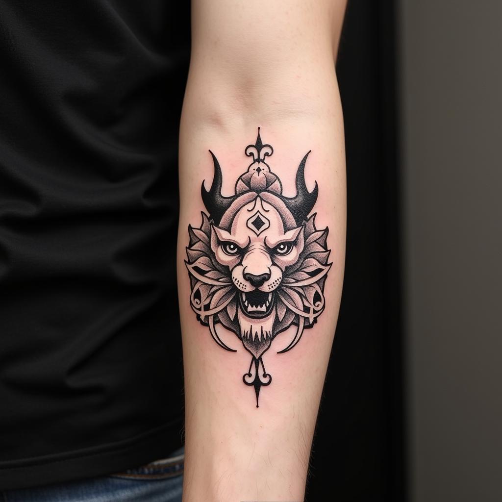 Hình xăm tứ linh ở tay thể hiện cá tính mạnh mẽ năng động và khả năng kiểm soát