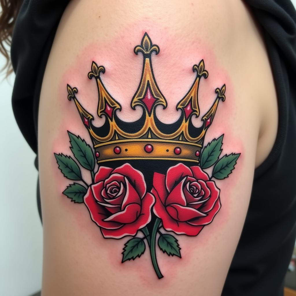 Hinh xam vuong mien ket hop voi hoa hong do quyen ru va lang man