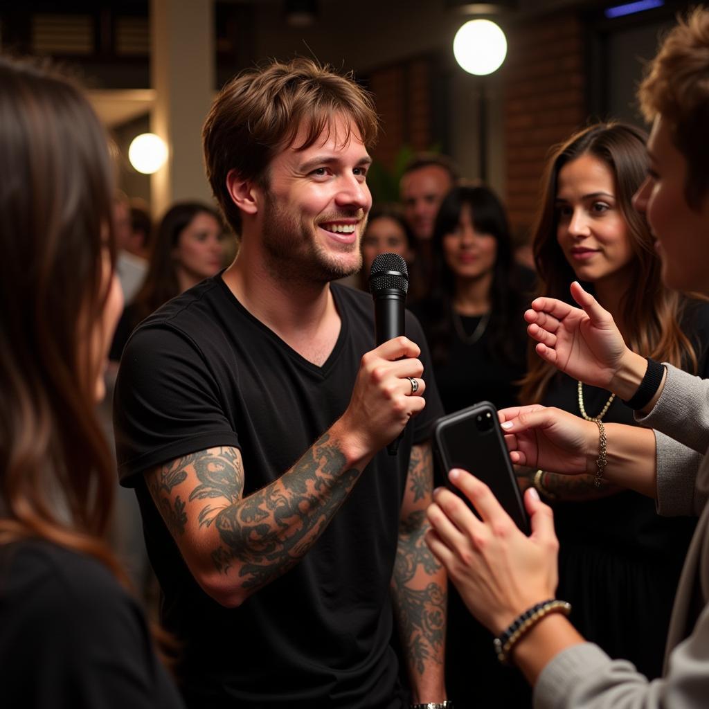 Ca si Jack tuong tac than thien voi nguoi ham mo hinh xam tao su ket noi dac biet