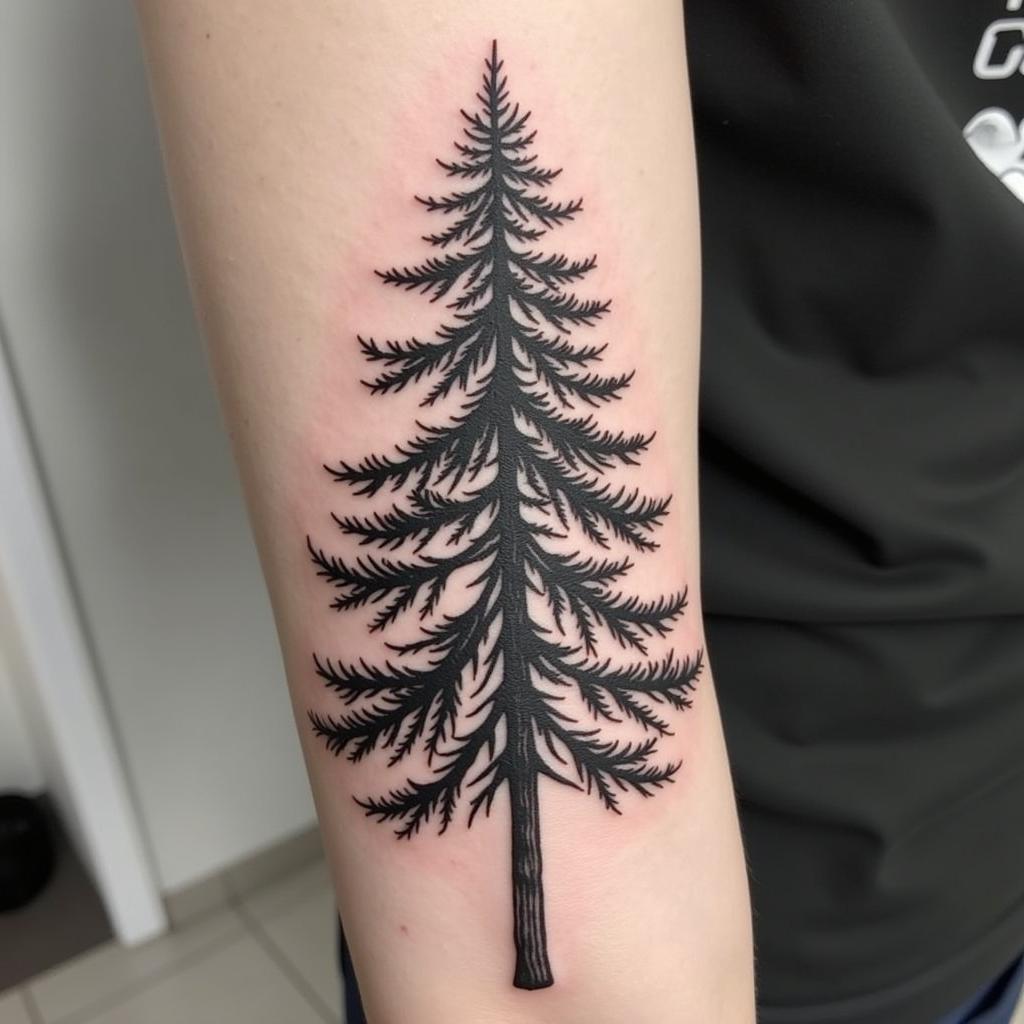 Chiêm ngưỡng những mẫu hình xăm cây tùng đẹp và ấn tượng đa dạng phong cách và vị trí xăm
