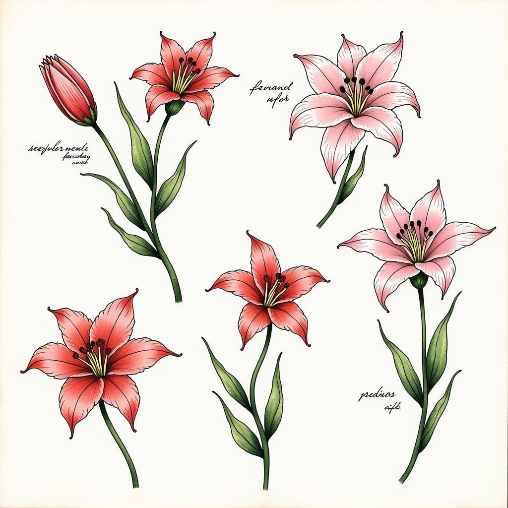 Suu tap cac mau hinh xam hoa bi ngan kem chu da dang phong cach