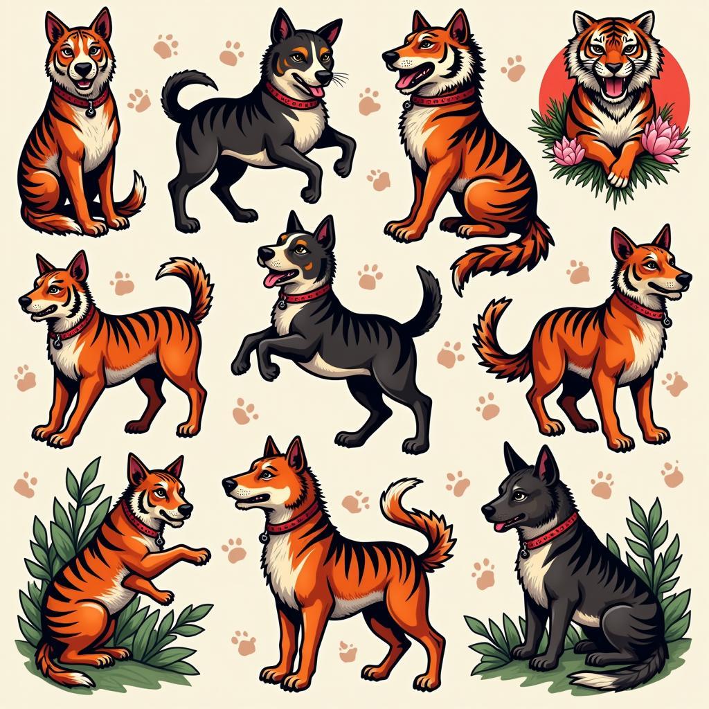 Bo suu tap mau hinh xam phong thuy dep y nghia tuoi Tuat