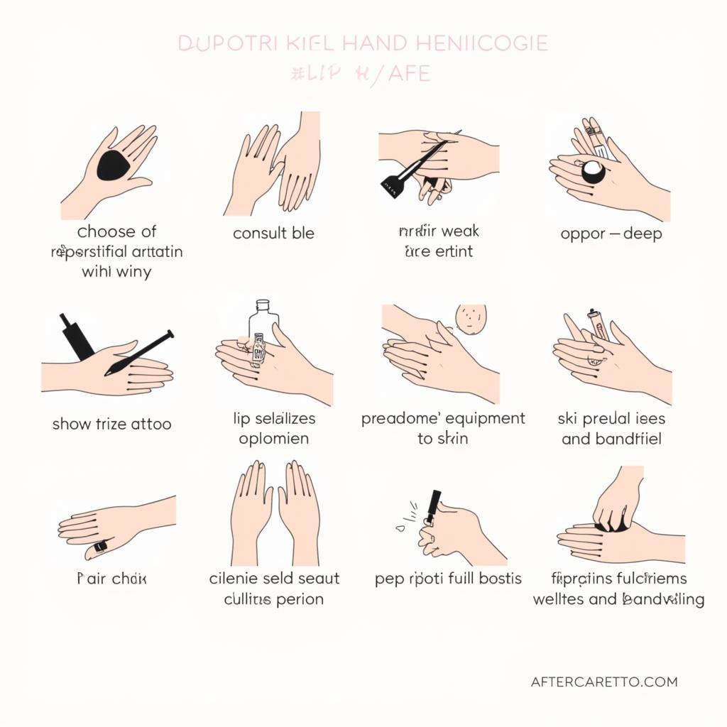 Quy trình xăm hình an toàn Các bước trong quy trình xăm hình bàn tay mini chuẩn, đảm bảo vệ sinh và an toàn.