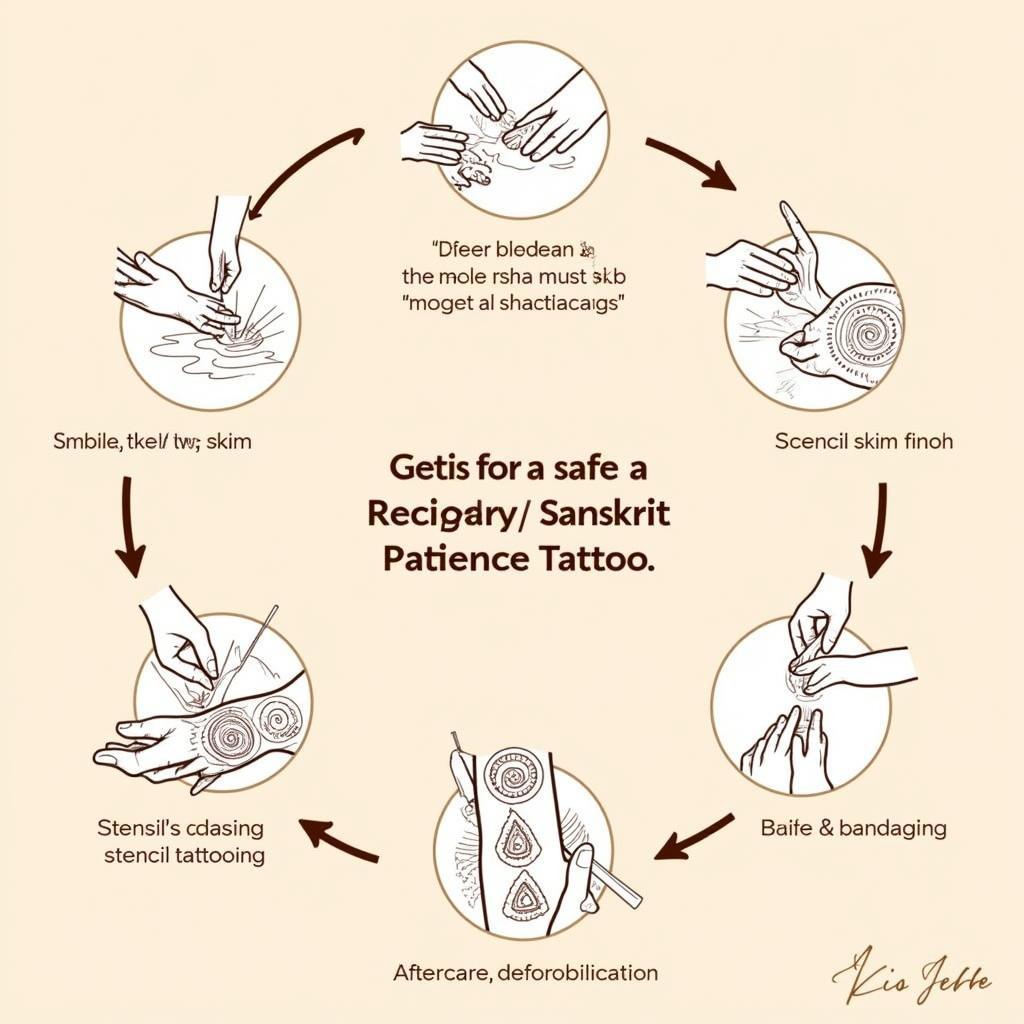 Quy trình các bước xăm hình chữ Nhẫn tiếng Phạn an toàn và chuyên nghiệp