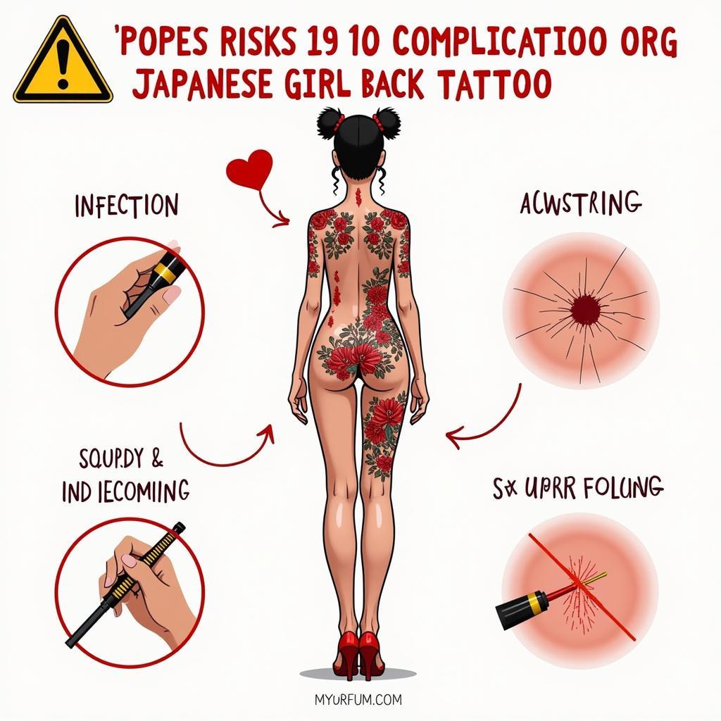 Cảnh báo rủi ro và biến chứng tiềm ẩn khi xăm hình cô gái Nhật sau lưng