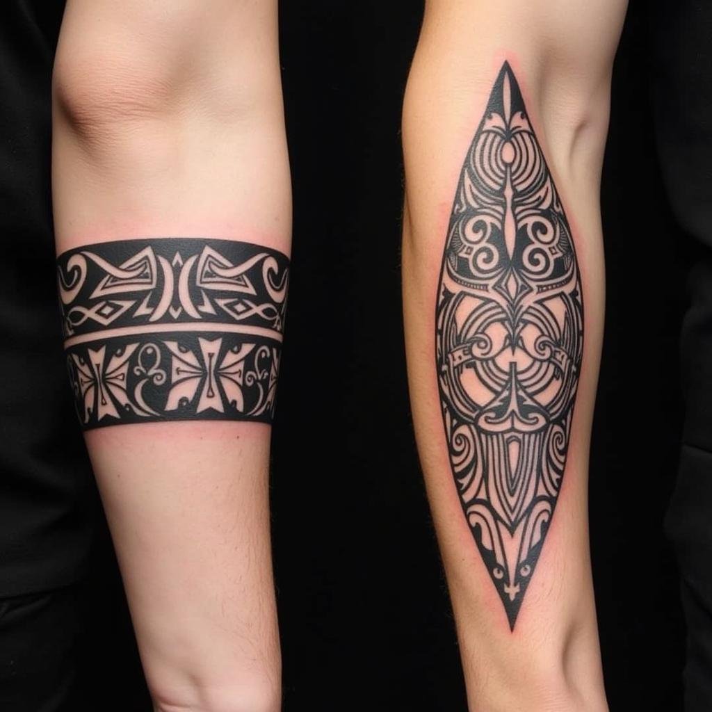 Hình xăm Maori vòng tay giá bao nhiêu giải mã chi phí và ý nghĩa 2 so sanh do phuc tap hinh xam maori 67bd09 1