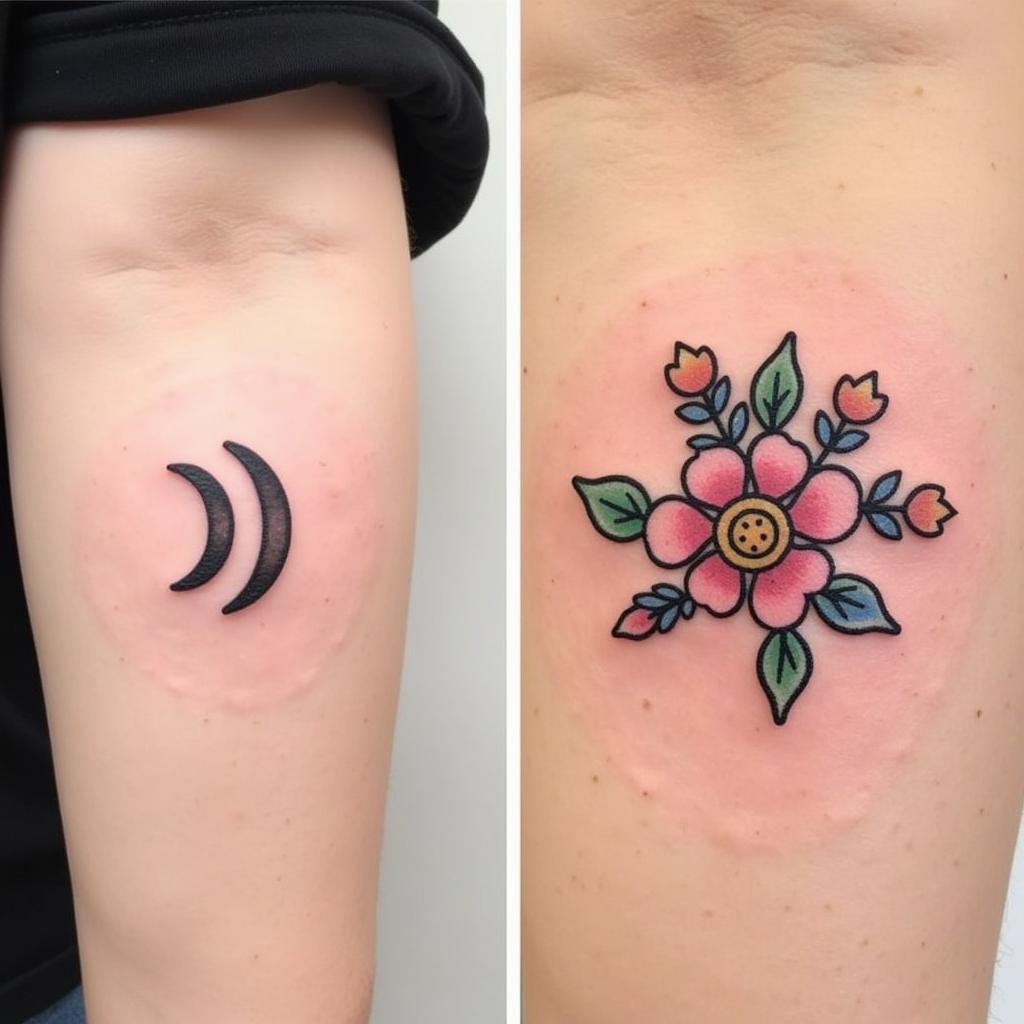 So sánh hình xăm dấu chấm phẩy với các kích thước và độ phức tạp khác nhau ảnh hưởng đến giá