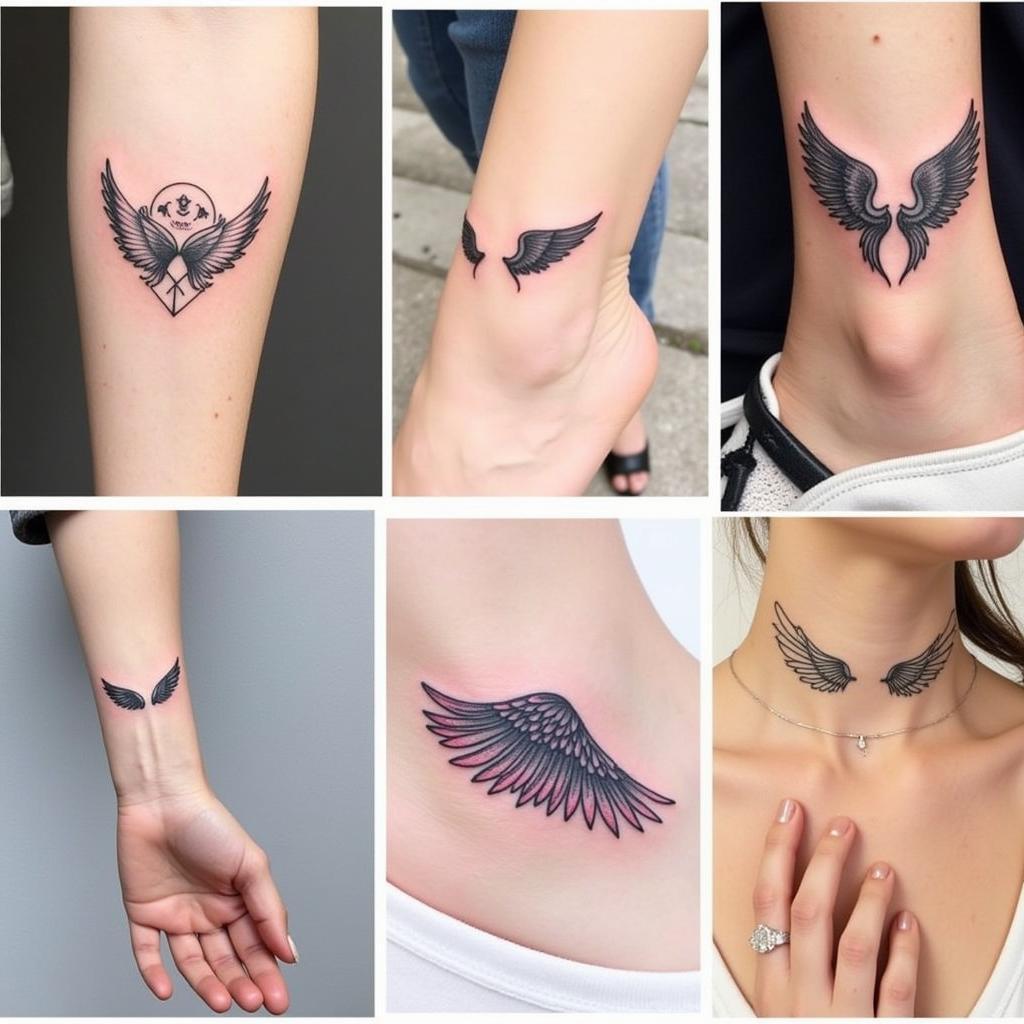 Bộ sưu tập các mẫu hình xăm đôi cánh mini đẹp và độc đáo được yêu thích