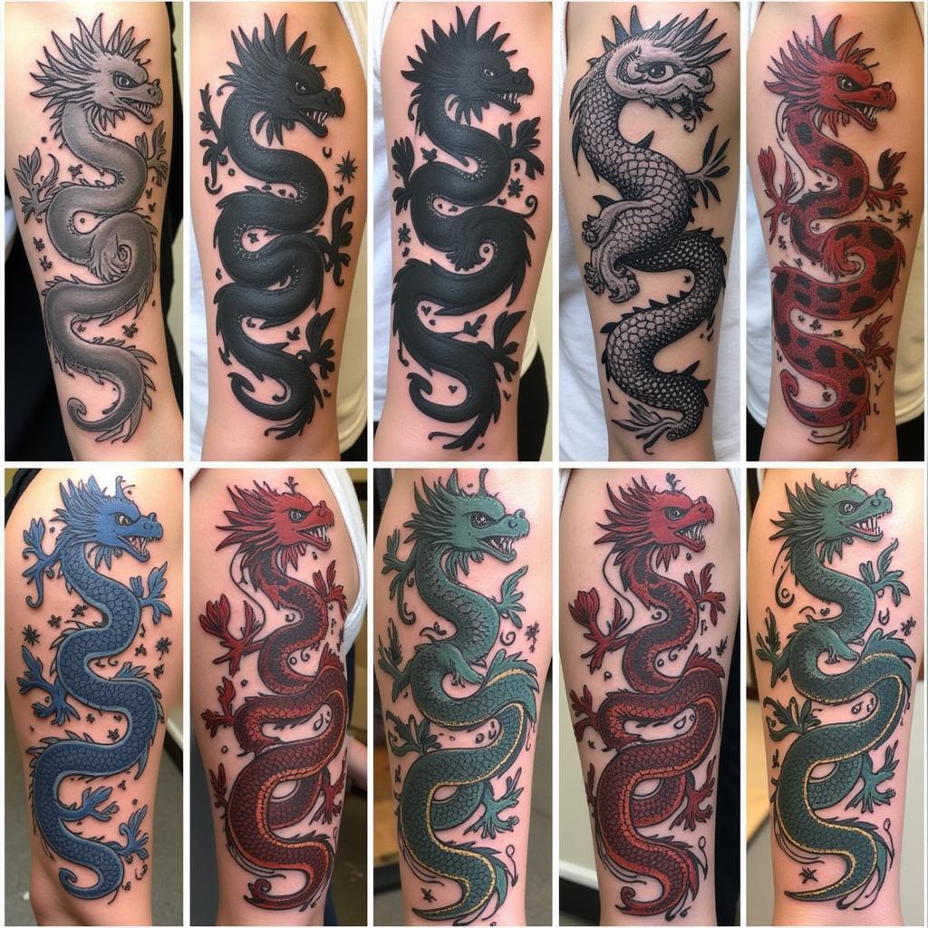Bộ sưu tập các mẫu hình xăm 9 rồng kéo quan tài đẹp và ấn tượng
