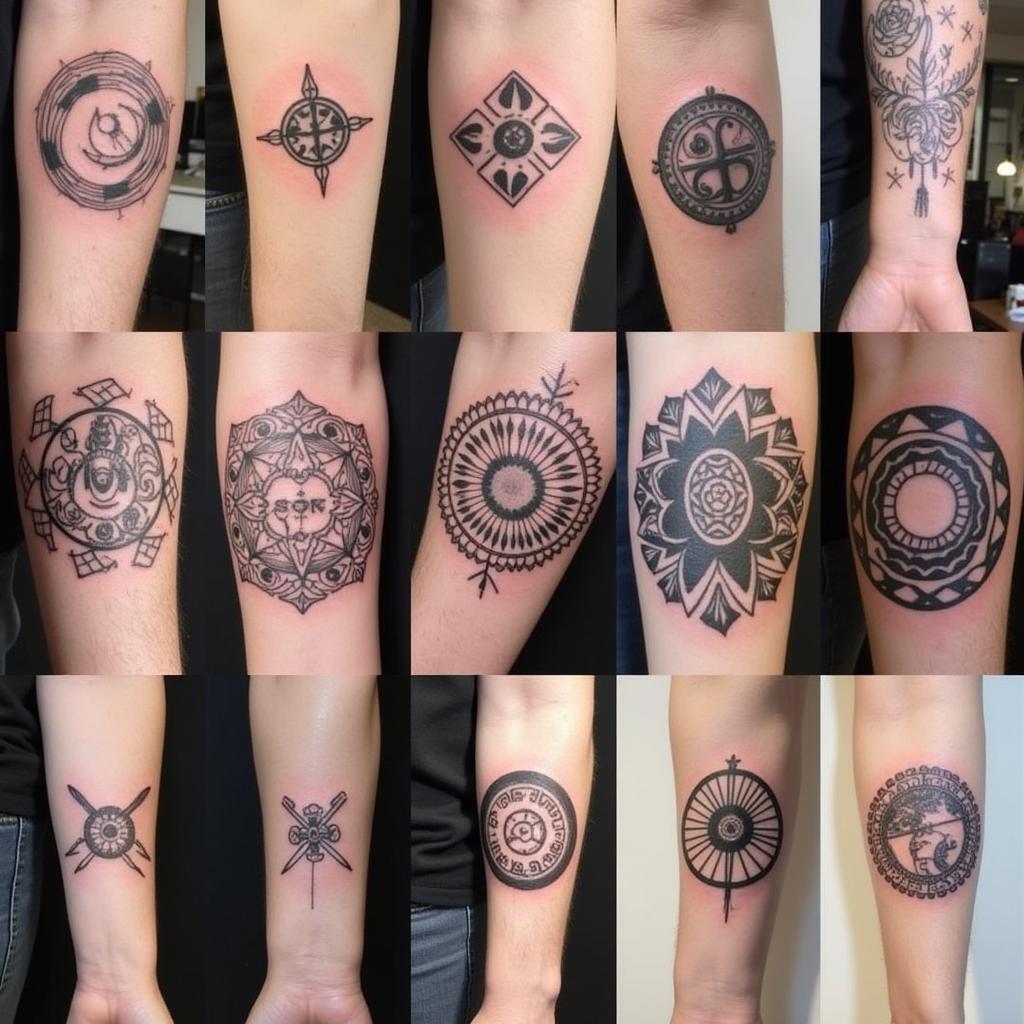 Tuyển tập hình xăm vòng tròn ở tay với đa dạng phong cách thiết kế và kích thước khác nhau