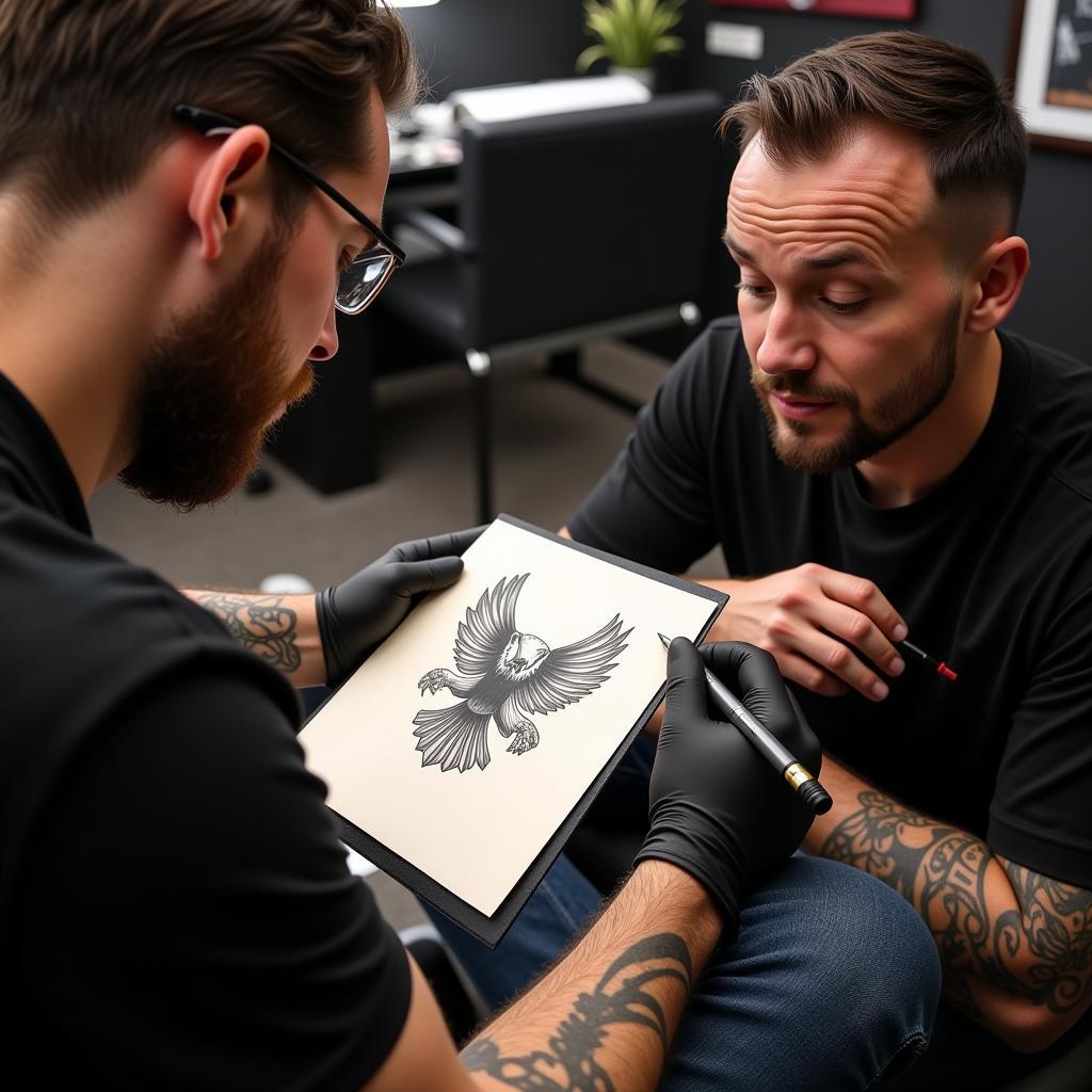 Tham khảo ý kiến thợ xăm chuyên nghiệp trước khi quyết định xăm hình đại bàng mini