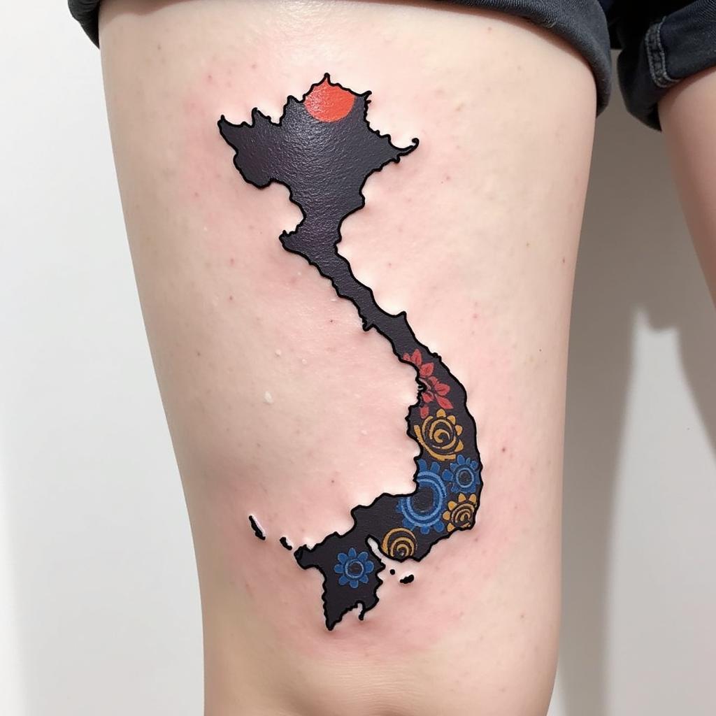 Goi y thiet ke hinh xam ban do Viet Nam doc dao va day tinh sang tao