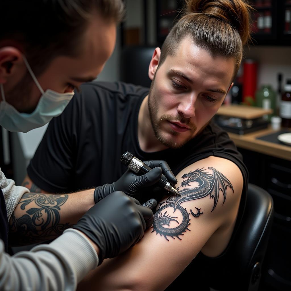 Tho xam chuyen nghiep dang xam hinh rong 3d studio