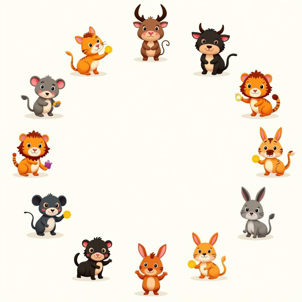 Tranh vẽ 12 con giáp dễ thương và ý nghĩa phong thủy tượng trưng cho từng tuổi