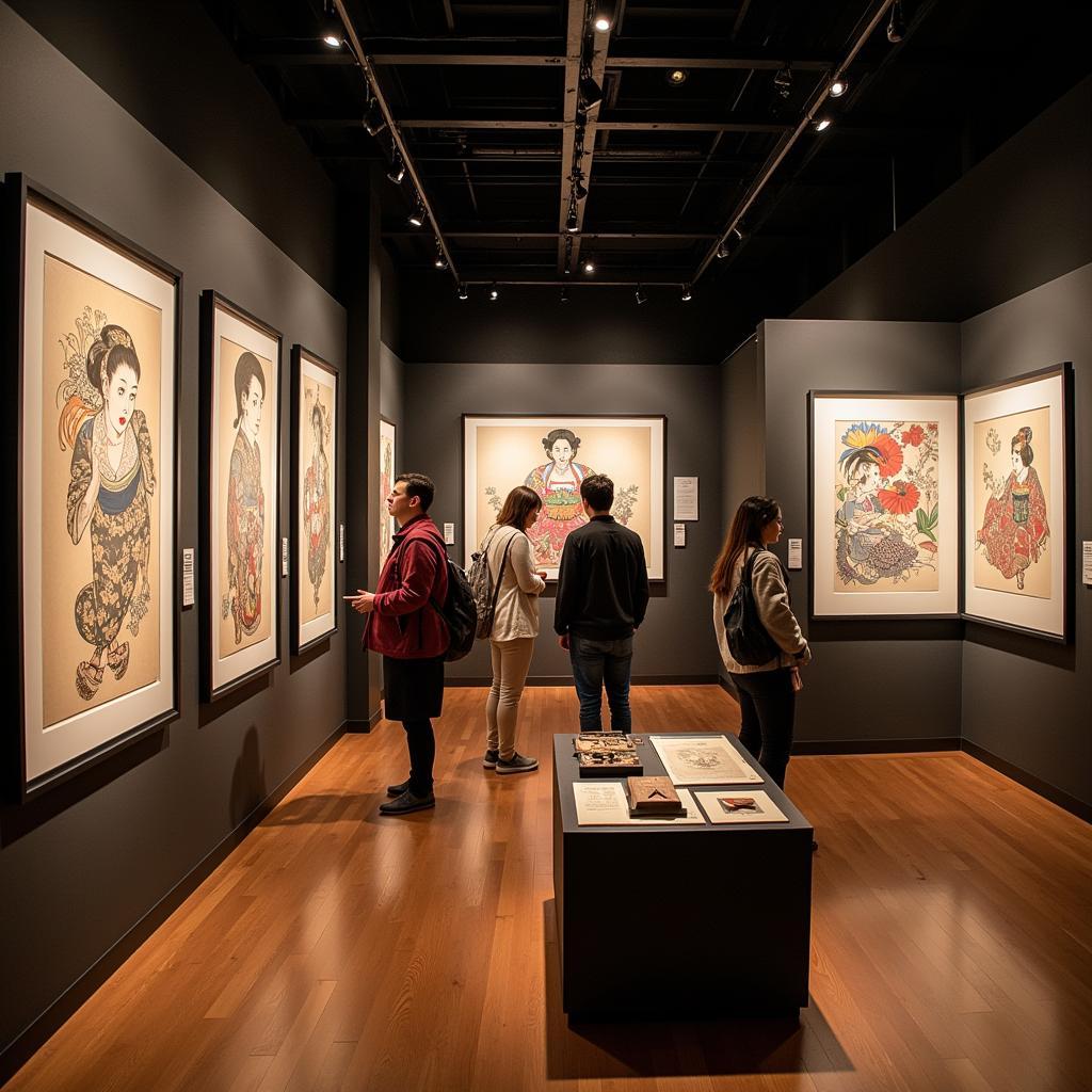 Khung cảnh triển lãm hình xăm Irezumi, tôn vinh nghệ thuật xăm truyền thống của Nhật Bản