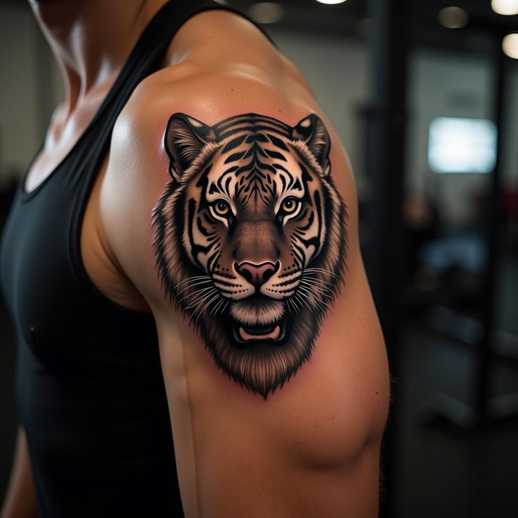 Van dong vien khoe khoan voi hinh xam Khmer ho bap tay