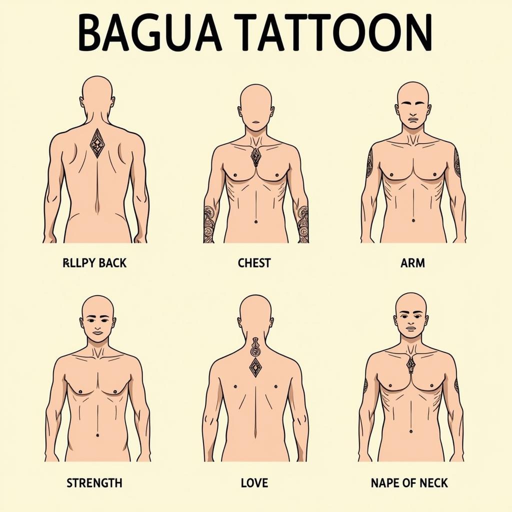 Vị trí xăm hình bát quái phổ biến trên cơ thể lưng ngực tay và ý nghĩa phong thủy