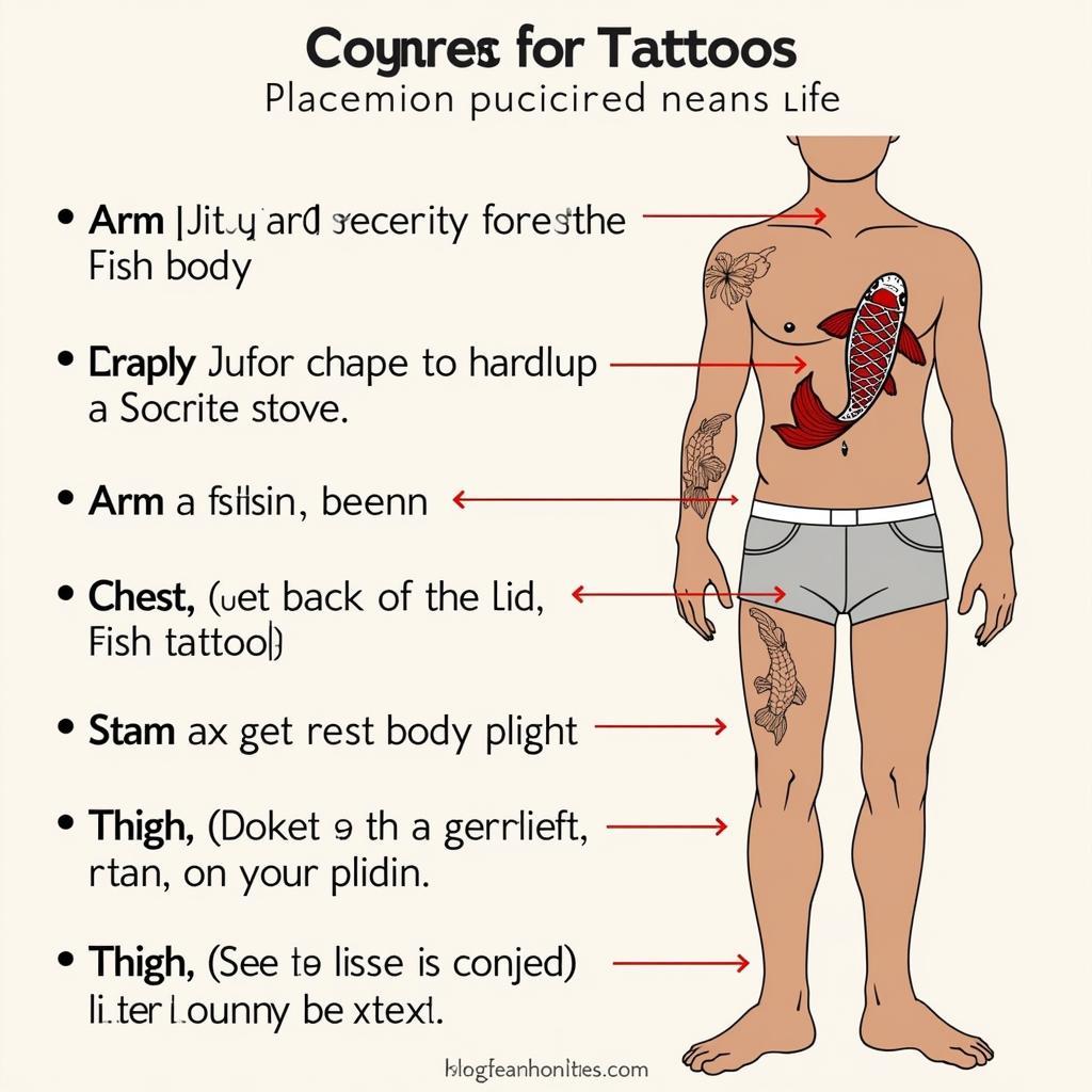 Vi tri xam hinh ca chep pho bien tren cac bo phan co the nhu bap tay lung nguc dui