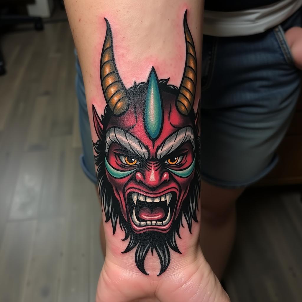 Mặt quỷ Hannya trên cổ tay