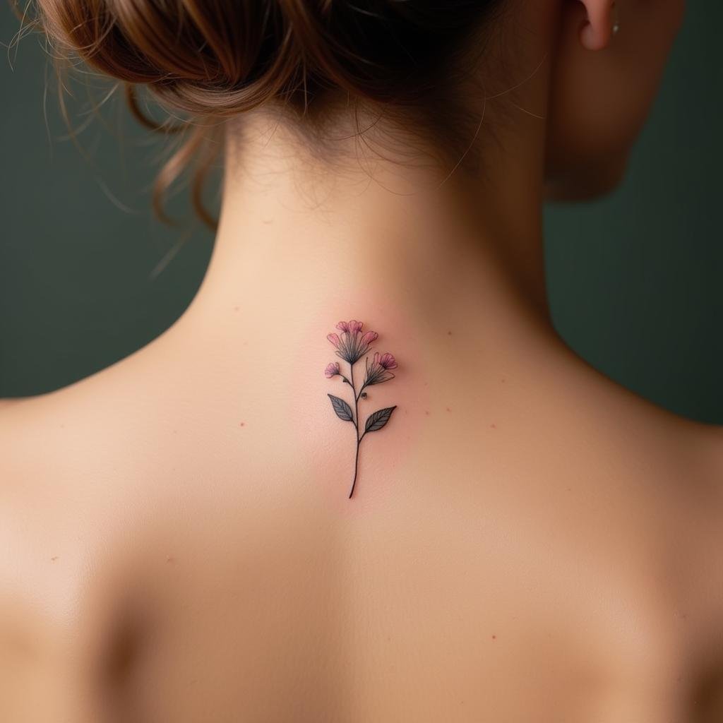 50+ Mẫu hình xăm quyến rũ và ý nghĩa cho nữ sau gáy 2 xam sau gay nu ton vinh ve dep 67ba9f 1