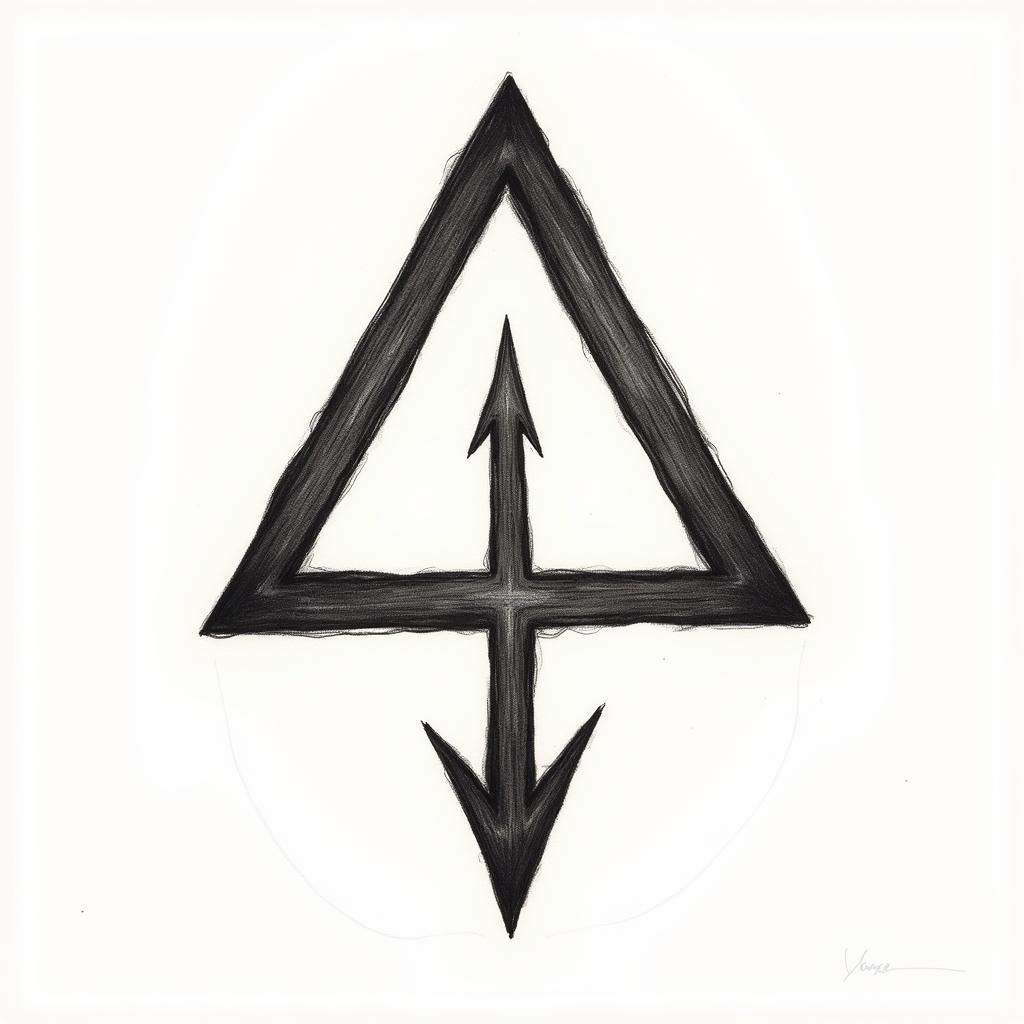 Hình minh họa ý nghĩa hướng tam giác kép, tam giác lên và xuống, thể hiện sự cân bằng năng lượng.