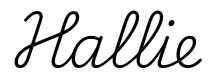 hallie签名范例