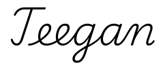 teegan签名范例