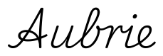 aubrie签名范例