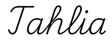 tahlia签名范例