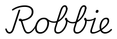 robbie签名范例