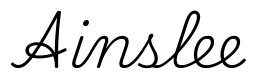 ainslee签名范例